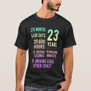 Camiseta 23 Anos Casados Divertido 23º Aniversário de Casam