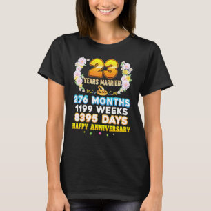 Camiseta 23 anos casados Feliz 23.º aniversário de casament