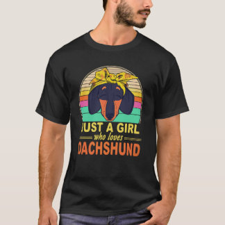 Camiseta 23 Apenas Uma Garota Que Ama Dachshund Vintage