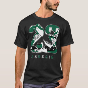 Camiseta 23 Ar Rara Alto Garganta Verde 1s Combinação