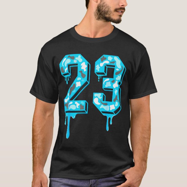 Camiseta 23 Drip Camo Gamma Blue Matching  (Frente)