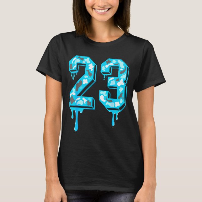 Camiseta 23 Drip Camo Gamma Blue Matching  (Frente)
