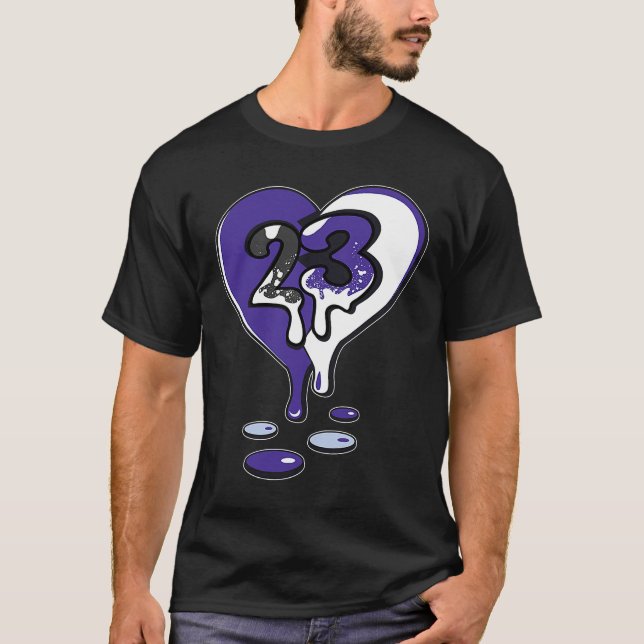 Camiseta 23 Drip Heart Concord 5s Matching (Frente)