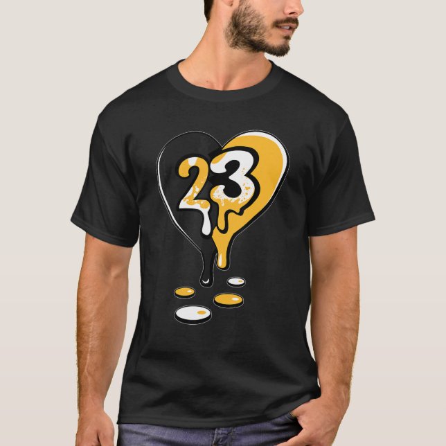 Camiseta 23 Drip Heart OG Yellow Toe 1s Matching (Frente)