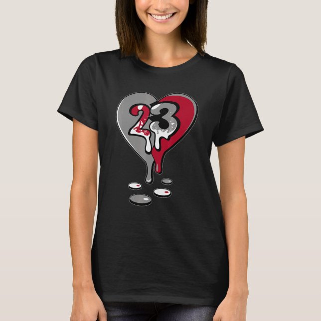 Camiseta 23 Drip Heart Particle Grey 9s Matching (Frente)