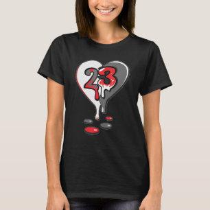 Camiseta 23 Drip Heart Retro Infrared 4s Correspondente