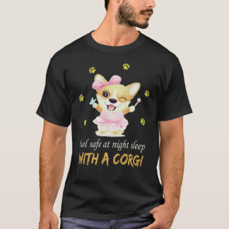 Camiseta 23 Sinta-se Seguro à Noite Durma Com Um Corgi