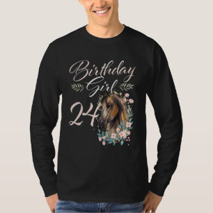 Camiseta 24ª Menina de Aniversário Cavalo de 24 Anos