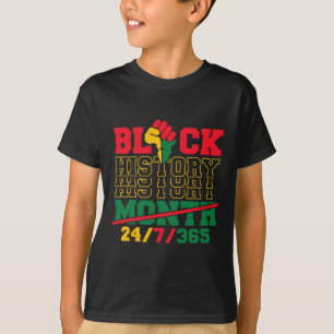 Camiseta 247365 Homens Mulheres Crianças História Negra