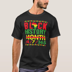 Camiseta 247365 Homens Mulheres Crianças História Negra