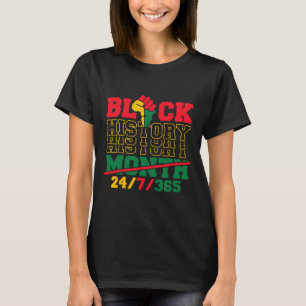 Camiseta 247365 Homens Mulheres Crianças História Negra