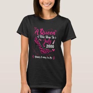 Camiseta 24.º Aniversário Alto Salto Uma Rainha Foi Nascer 