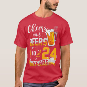Camiseta 24.º Aniversário "Cheers and Beers" A 24 Anos De N