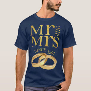 Camiseta 24.º Aniversário de Casamento Dando a Mr & Mrs. de