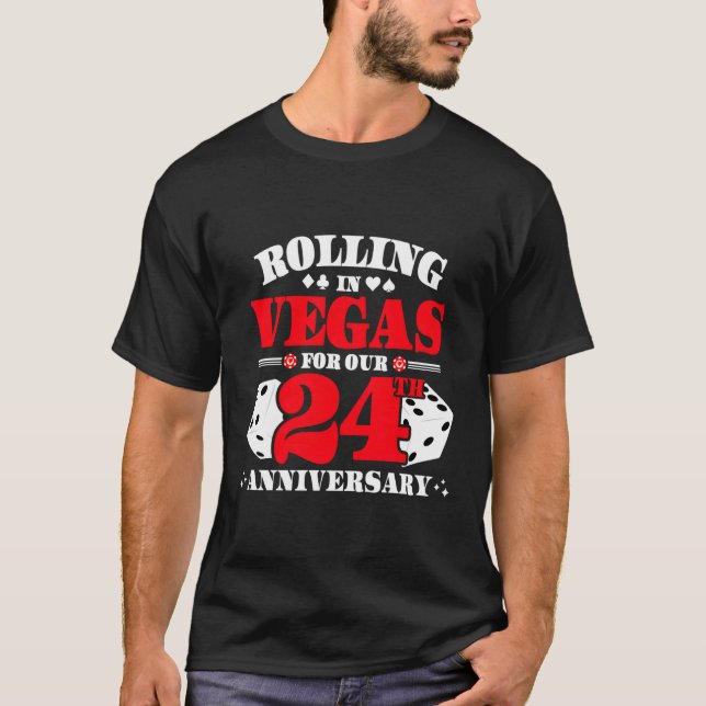 Camiseta 24.º Aniversário Las Vegas 24.º Aniversário De Cas (Frente)