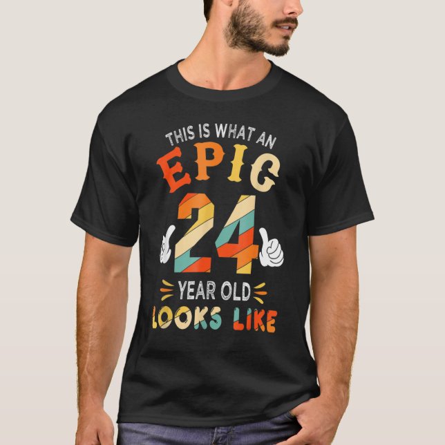 Camiseta 24. º aniversário para 24 anos de aparência épica (Frente)