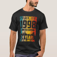 24. º Aniversário Vintage setembro de 1998 24 anos