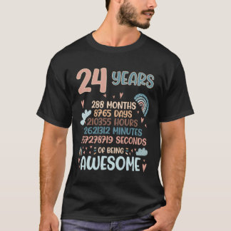 Camiseta 24 Anos 24 Anos Aniversário 288 Mês