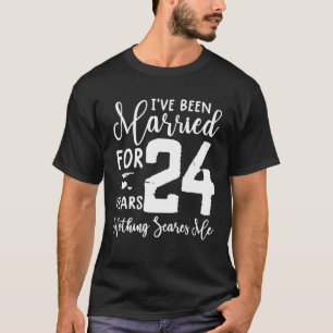 Camiseta 24 Anos De Casamento Com Casal Engraçado 24 Anos