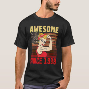 Camiseta 24 anos de idade incrível desde 1998 24 de anivers