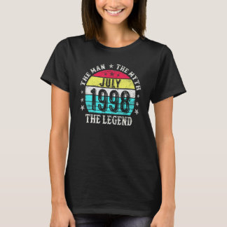 Camiseta 24 Anos de Idade O Homem Mito Lenda Julho 1998 24º