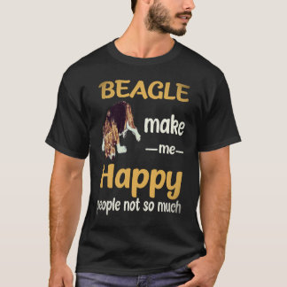 Camiseta 24 Beagle Me Faz Feliz Pessoas Não Tanto Beagle