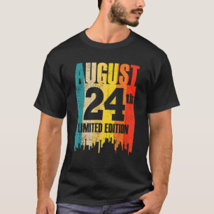 Camiseta 24 de agosto Edição limitada Mês 8 24 dias retrato