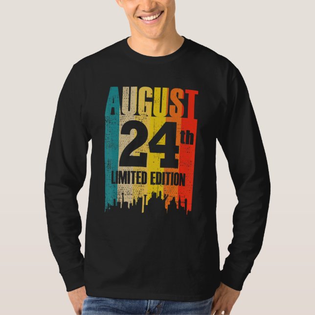Camiseta 24 de agosto Edição limitada Mês 8 24 dias retrato (Frente)
