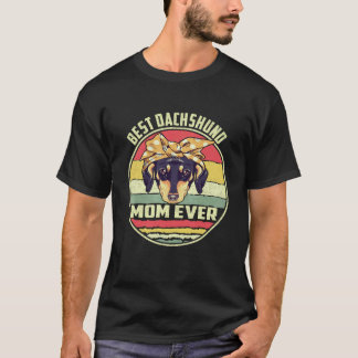 Camiseta 24 Melhor Dachshund Mãe de Todos os Tempos Vintage