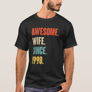 Camiseta 24 Wedding Anniversary For Her Awesome Wife Since