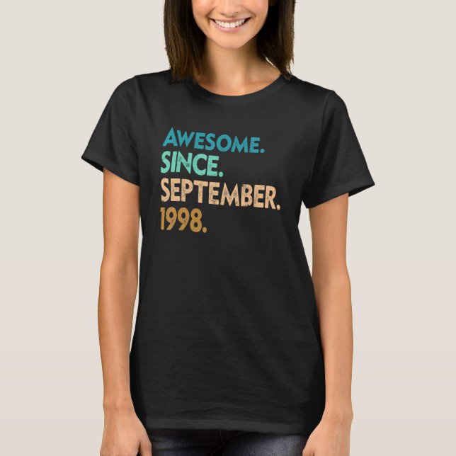 Camiseta 24 Years Old  Awesome Since September 1998 24th 3 (Frente)