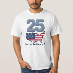 Camiseta 25º Aniversário do Dia do Patriota 9/11 Anos de Re