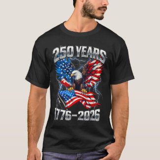 Camiseta 250º 4 de Julho 250 Anos Aniversário Americano