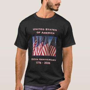 Camiseta 250º Aniversário do Patriótico Negro dos EUA