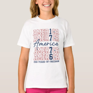 Camiseta 250º Aniversário dos Estados Unidos Tipografia Emp