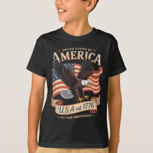 Camiseta 250º Aniversário dos EUA 4 de Julho Americano