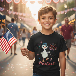 Camiseta 250º Aniversário dos EUA Crianças Patriótico Silve