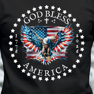 Camiseta 250º Aniversário dos EUA Homens Deus Abençoe a Amé