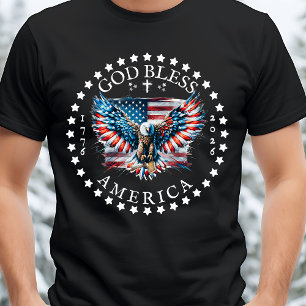 Camiseta 250º Aniversário dos EUA Homens Deus Abençoe a Amé