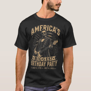 Camiseta 250º Aniversário EUA Abe Lincoln Tocando