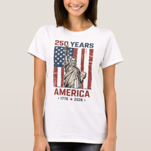 Camiseta 250º Estatua da Liberdade da América Obama Faixa P