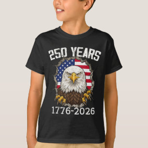 Camiseta 250 Anos 17762026 Águia Bandeira Patriótica Americ