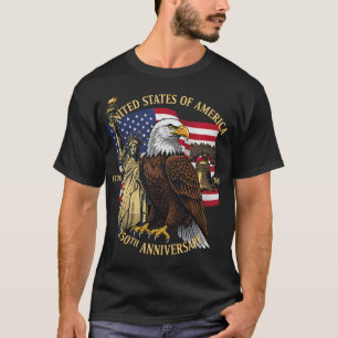 Camiseta 250 Anos 1776-2026 250º Aniversário Águia Liberdad