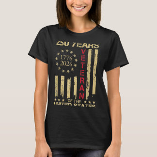 Camiseta 250 Anos 1776-2026 Patriota Veterano Americano