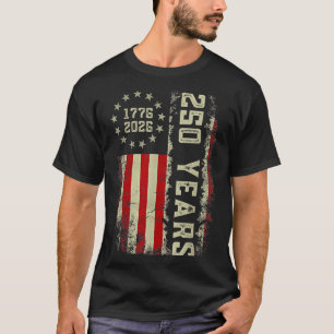 Camiseta 250 Anos América 1776 2026 Bandeira EUA 250º