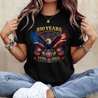 Camiseta 250 Anos Americano 1776 2026 250º 4 de Julho 