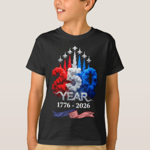 Camiseta 250 Anos Americano 1776 2026 250º Aniversário 4 de