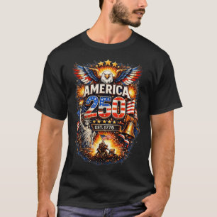 Camiseta 250 Anos Americano 1776 2026 250º Aniversário EUA