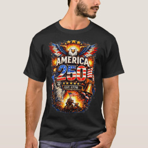 Camiseta 250 Anos Americano 1776 2026 250º Aniversário EUA