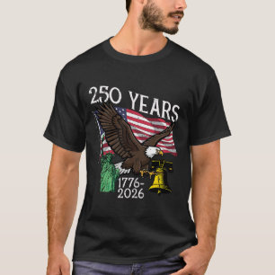 Camiseta 250 Anos Americano 1776 2026 250º Aniversário EUA